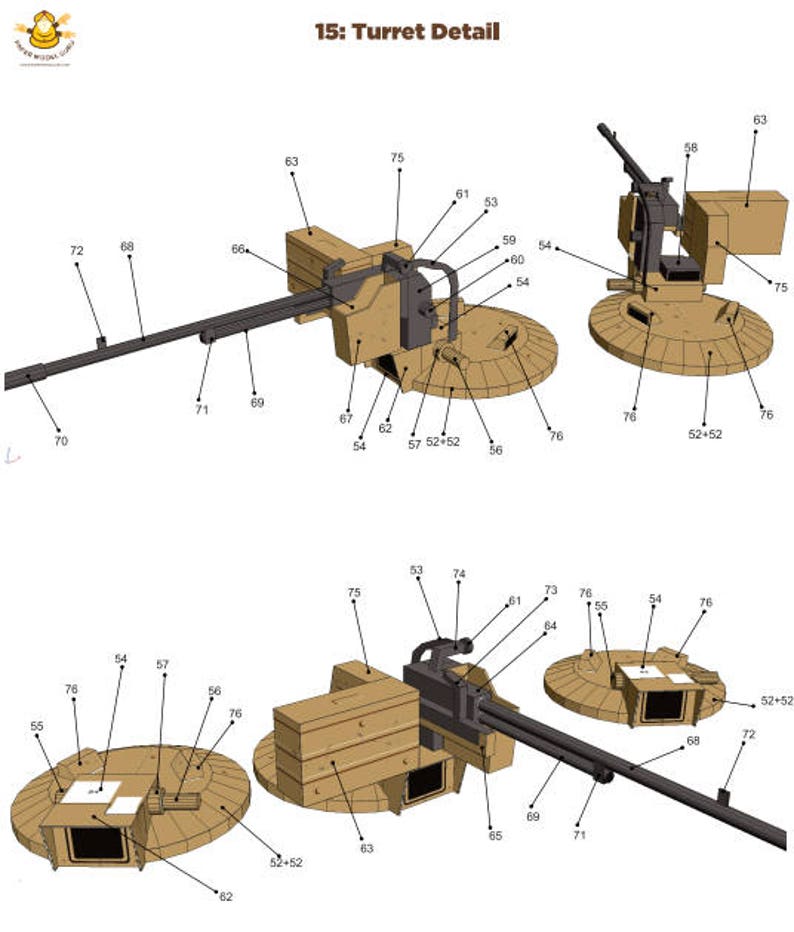 Low Poly DIY T90 Tank Paper Model Create Your Own 3D image 7
