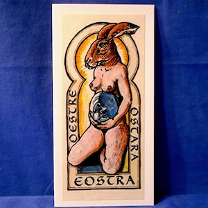 Tarjeta de felicitación *Eostra* Preciosa tarjeta para *Equinoccio de Primavera* / Pascua