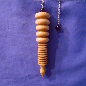 Handmade Wooden Dowsing Pendulum with Amethyst  *The Sun Isis-10 Ring* Use for: Healing, Allergy Testing, Chakra Balancing, Map Dowsing etc.