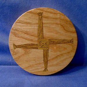 Handmade  *Brigid's Cross*  Handpainted  (With 3 Options) can be a: Wall Hanging, Display Piece with a stand, or a Coaster