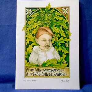 Tarjeta de bebé recién nacido * The Oak Babe * Tarjeta encantadora para cualquier persona que haya dado a luz a un hermoso bebé recién nacido.