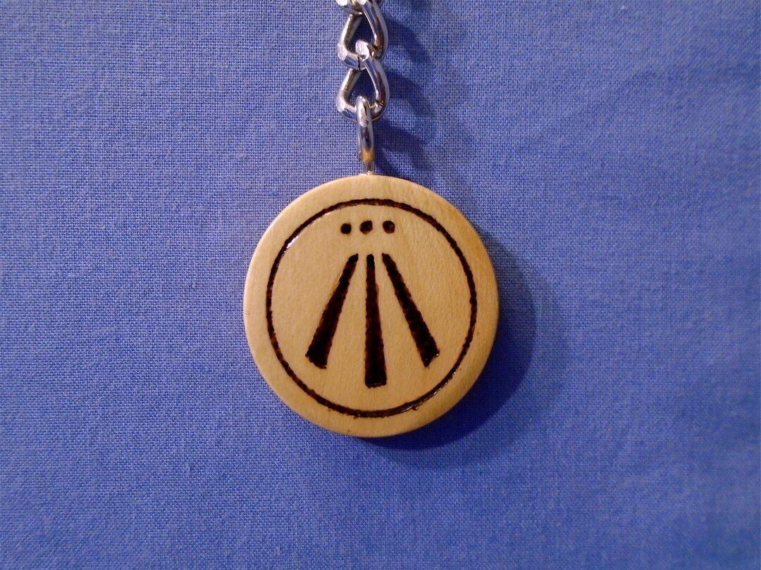 Handmade Wooden Keyring *awen* - A Druid Symbol. (this Symbol is on ...