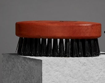 Seven Potions Beard Brush, Firm 100% First Cut Boar Bristles in Pear Wood