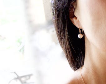 Swarovski Pearl Drop Earrings: 14K Gold Fill Dangle Earrings