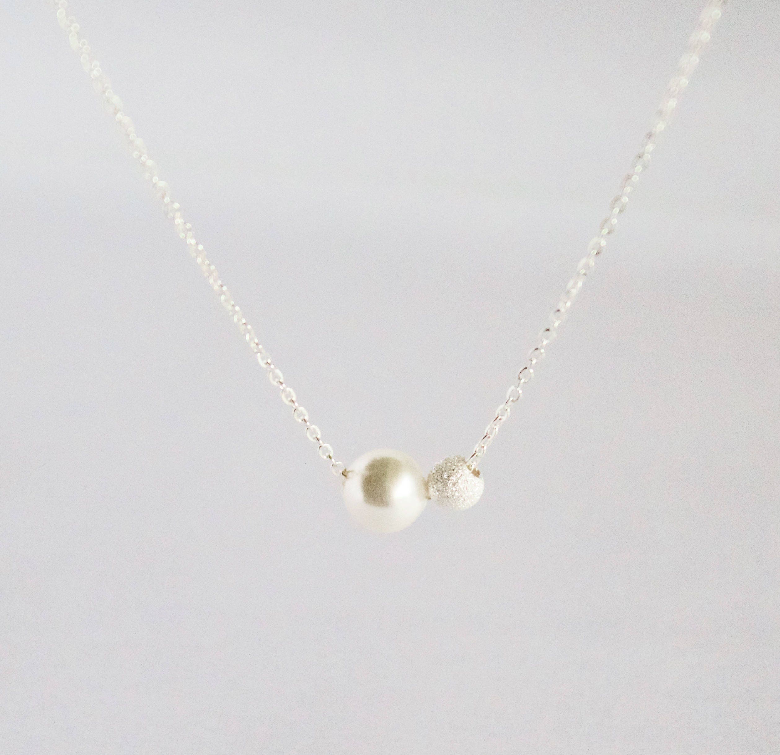Gold White Pearl Necklace//gold Double Pearl Necklace//pearl - Etsy