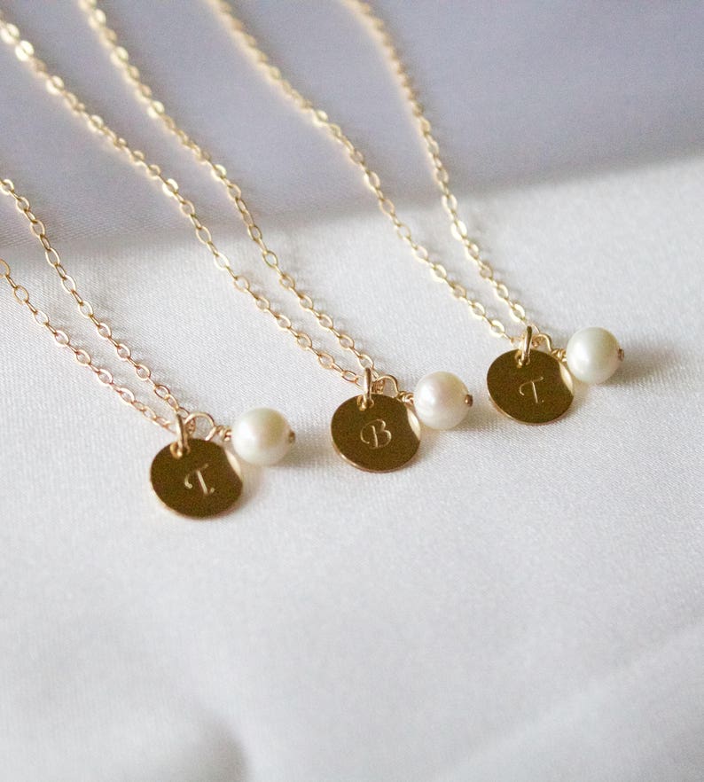 Gold Initial Pearl Necklace//personalized Initial - Etsy