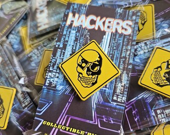 HACKERS MOVIE - Hack The Planet - Road Sign Enamel Pin