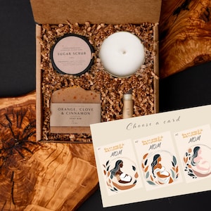 Caixa de cuidados para novas mamães, cesta de presentes para futuras mamães, conjunto de presentes para novas mamães, presente personalizado para mães de primeira viagem, kit de autocuidado