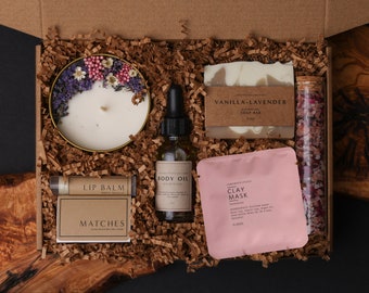 Vanilla Lavender Spa Geschenkbox: Handgemachtes Self Care Kit