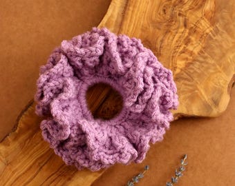 Purple Crochet Scrunchie, Lavender Scrunchie, Handmade Hair Accessory, Chunky Crochet Hair Tie, Cozy Scrunchie, Hair Accessory, Gift for Her