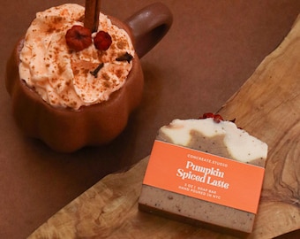 Handmade Pumpkin Spice Latte Soap Bar, Fall Coffee Scent, Autumn Bath Gift