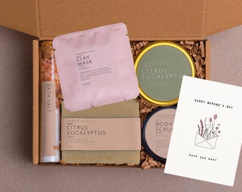 Handcrafted Mothers Day Gift Box, Soy Candle, Soap, Self-Care Set