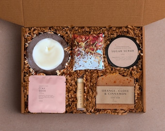 Self Care Package for Women: Aromatherapy Candle, Soap & Body Oil