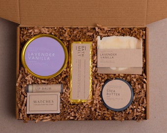 Lavender Vanilla self care gift box | Spa gift box | Wedding gift | Birthday gift box |  mothers day gift | mom gift postpartum