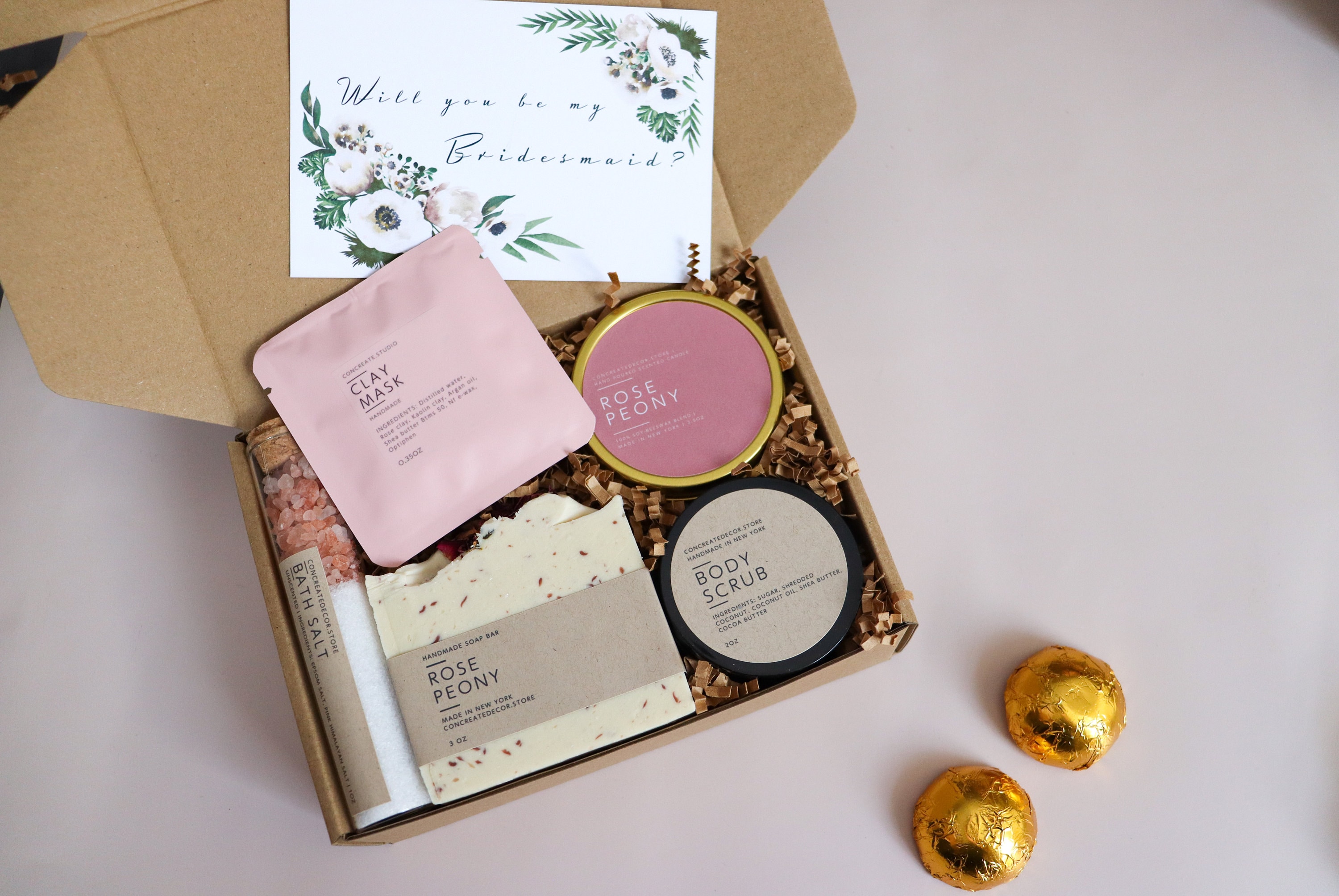 Bridesmaid Proposal Box Handmade Spa Gift Set
