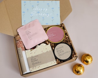 Coffret cadeau joyeux anniversaire, Coffret bougie, Cadeau de l'amitié, Coffret anniversaire, Cadeau pour elle, Coffret soin