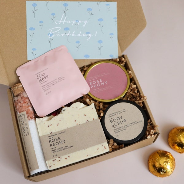 Coffret cadeau joyeux anniversaire, Coffret bougie, Cadeau de l'amitié, Coffret anniversaire, Cadeau pour elle, Coffret soin