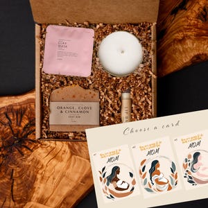 New Mom Gift Box: Handmade Self Care Kit with Soy Candle & Soap