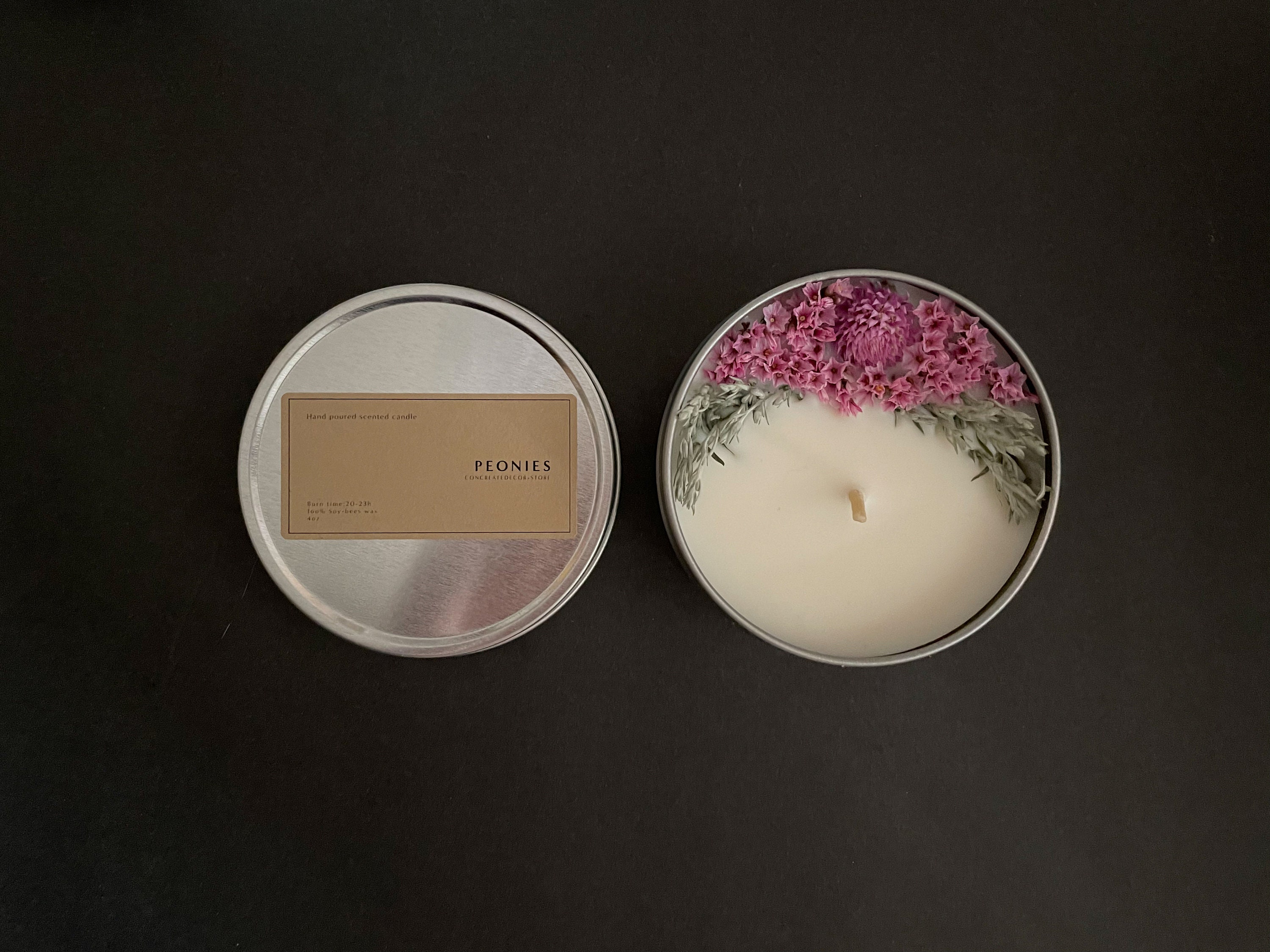 Bougie Florale en Cire d'abeille | Bougie Parfumée 4 Oz