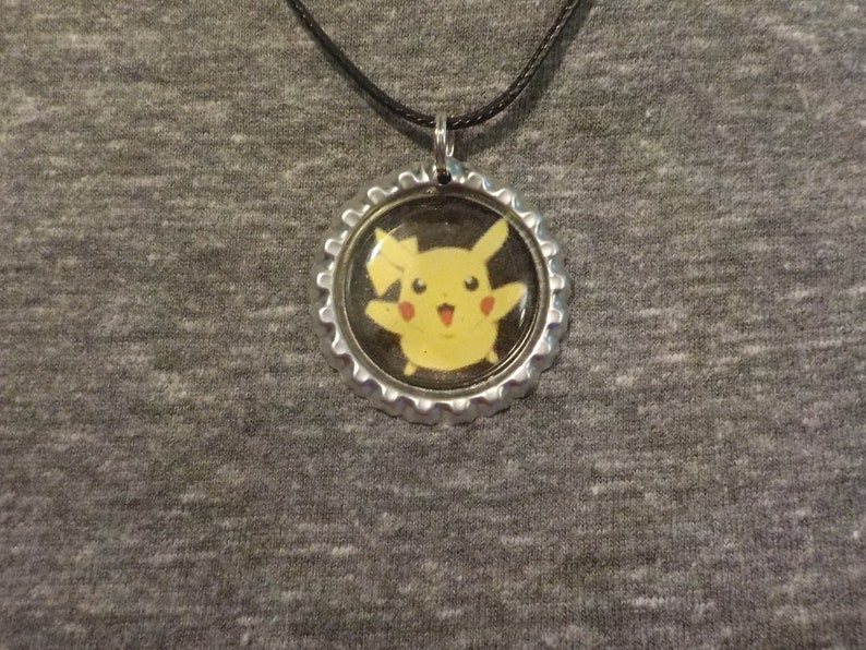 Pokemon inspired bottle cap necklaces