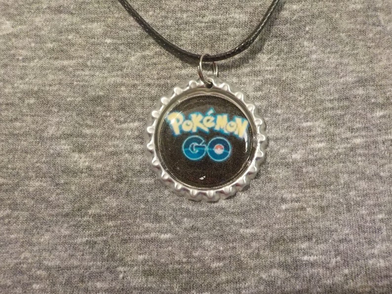 Pokemon inspired bottle cap necklaces
