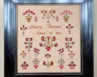 Maria Turner 1838 Antique Reproduction Sampler