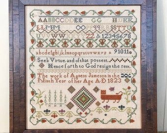 Agness Jameson 1823 Antique Reproduction Sampler