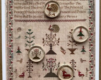 Set of 4 Magnetic Thread Parking Buttons - Lorenia Foulger 1839