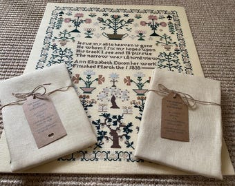 Ann Elizabeth Dixon 1838 'Biscuit' Zweigart Linen