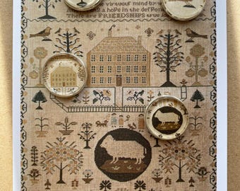 Set of 4 Magnetic Thread Parking Buttons - Sarah Ann Croucher 1847