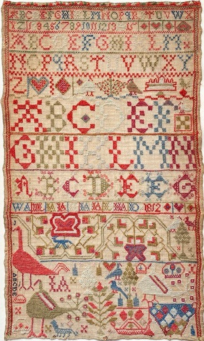 IA 1812 A Reproduction Antique Sampler Etsy
