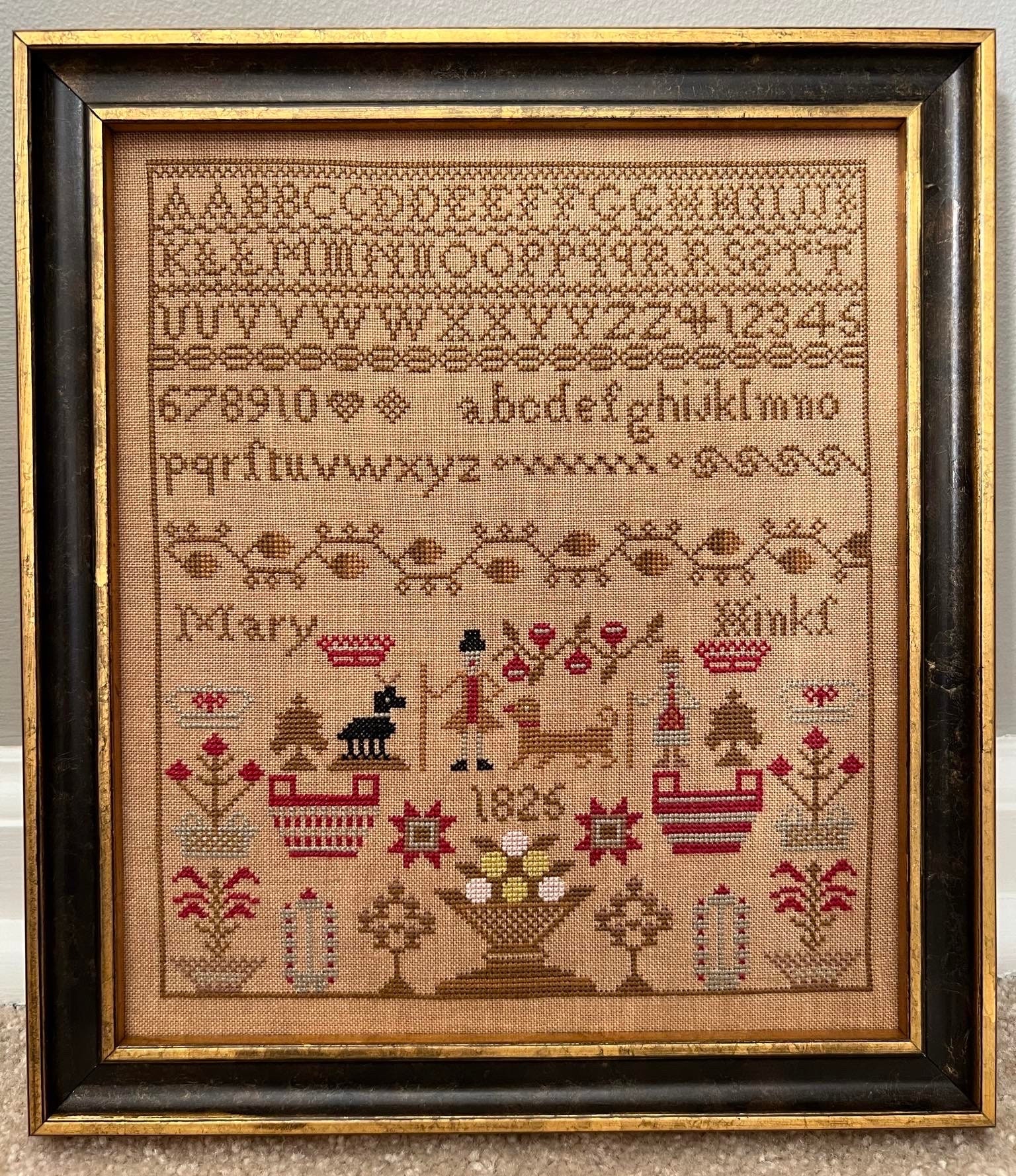 Mary's room 掛軸 墨書 Mary Hinks 1825 A Reproduction Antique Sampler Pattern - Etsy