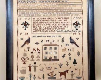 Sarah Grandy 1826 A Reproduction Antique Sampler Pattern