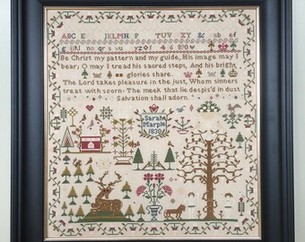 Sarah Marple 1830 Reproduction Antique Sampler Pattern