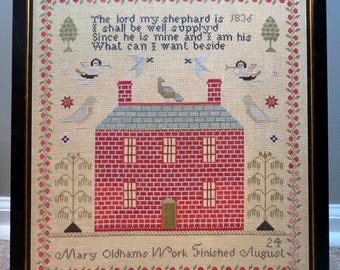 Mary Oldham 1836  A Reproduction Antique Sampler Pattern