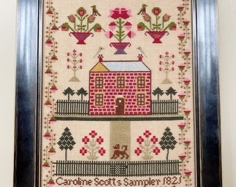 Caroline Scott 1821 A Reproduction Antique Sampler Pattern