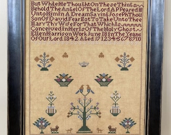 Ellen Harrison 1842 A Reproduction Antique Sampler Pattern