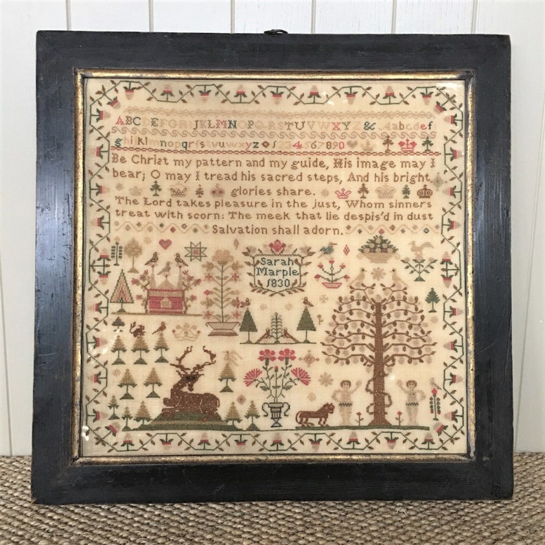Sarah Marple 1830 Reproduction Antique Sampler Pattern Etsy UK
