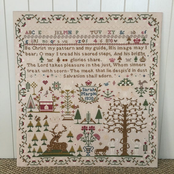 Sarah Marple 1830 Reproduction Antique Sampler Pattern - Etsy