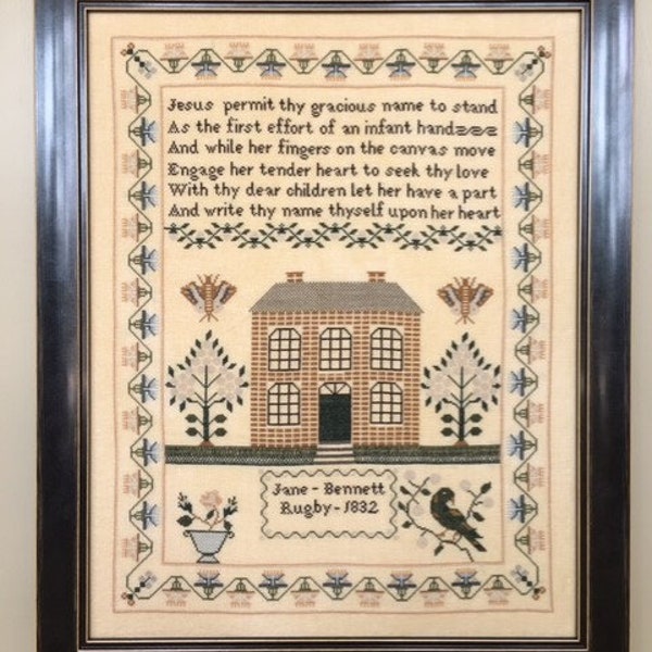 Jane Bennett 1832 Antique Reproduction Sampler