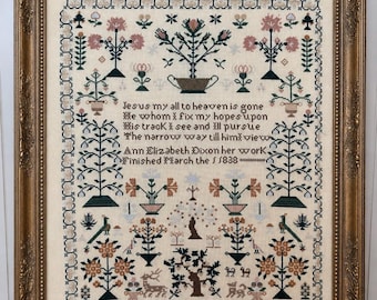 Ann Elizabeth Dixon 1838  A Reproduction Antique Sampler Pattern