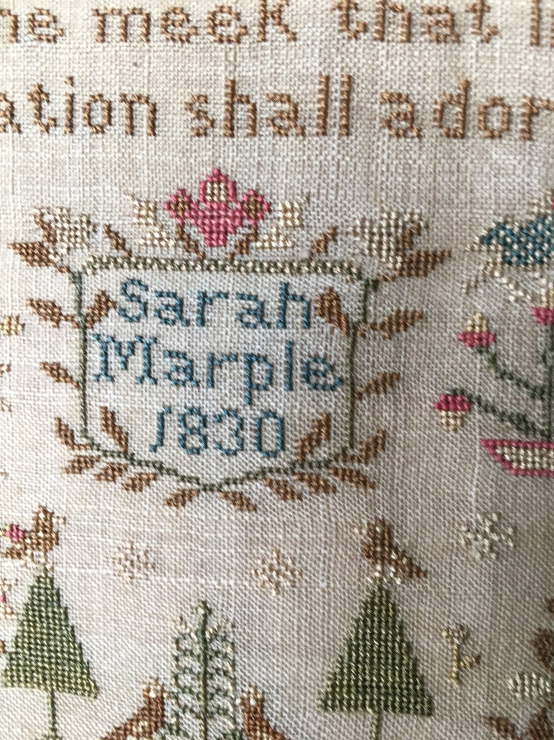 Sarah Marple 1830 Reproduction Antique Sampler Pattern Etsy