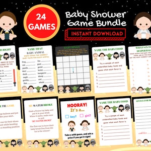 Star Wars 24 Baby Shower Game Package | Star Wars Baby Shower Game Bundle | Star Wars 24 Baby Shower Game Bundle