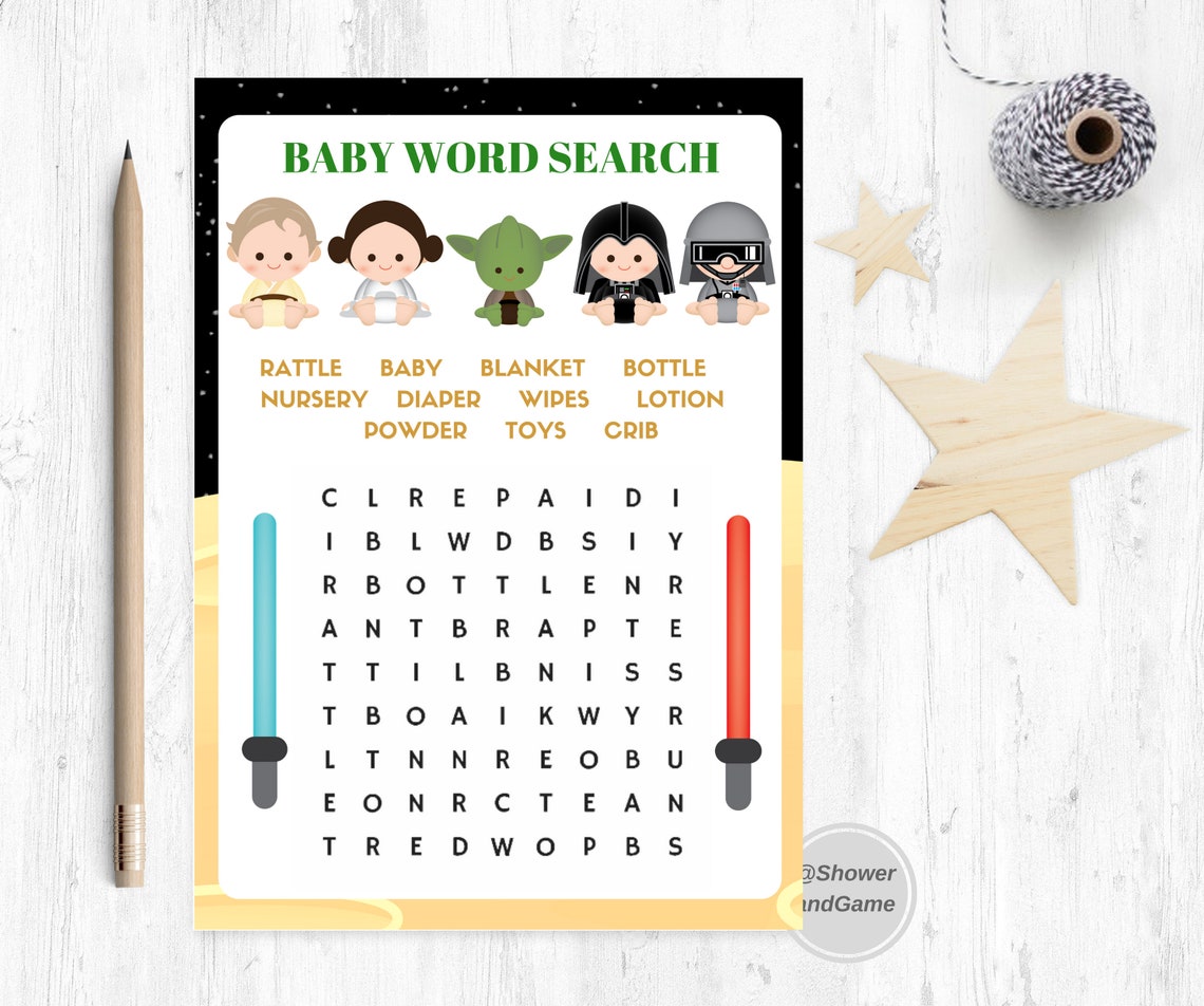 Star Wars 24 Baby Shower Game Package Star Wars Baby Shower Etsy