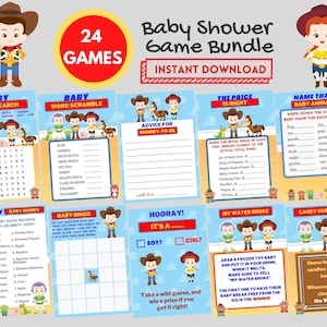 Toy Story 24 Baby Shower Game Package | Toy Story Baby Shower Game Bundle | Toy Story 24 Baby Shower Game Bundle