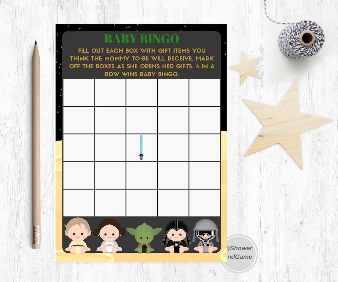 Star Wars 24 Baby Shower Game Package Star Wars Baby Shower Etsy