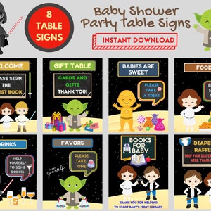 Star Wars 8 Table Sign Printable for Baby Shower |Baby Shower Signs Bundle |Star Wars Printable Signage SET |Star Wars Table Sign