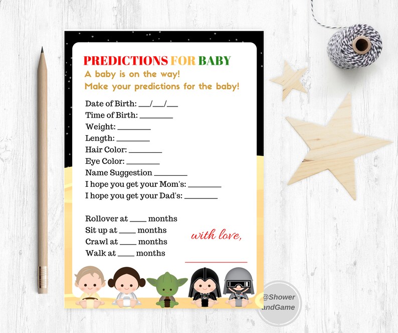 Star Wars Baby Shower Game Package 4 Popular Star Wars Baby Etsy