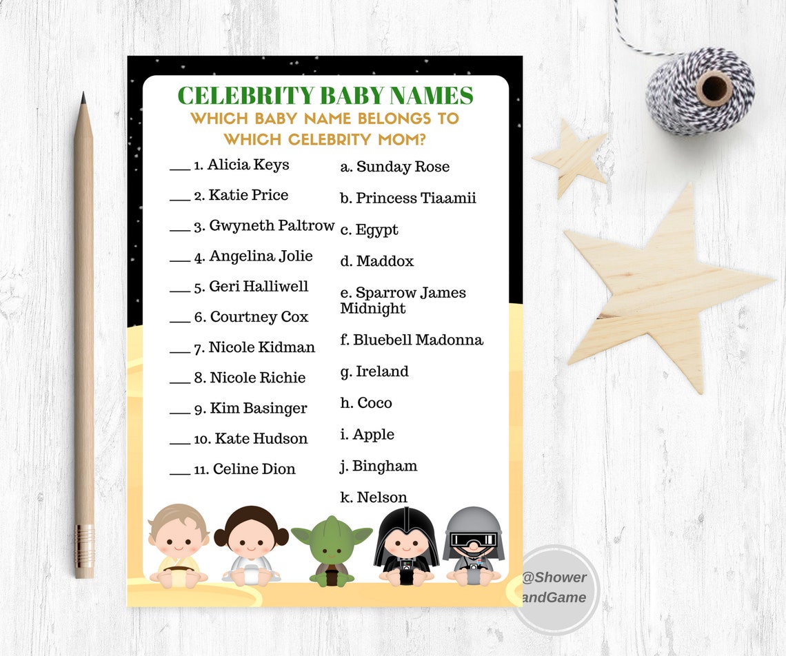 Star Wars 24 Baby Shower Game Package Star Wars Baby Shower Game Bundle