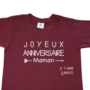 Children's t-shirt, Happy Birthday Mom I love you - first name to customize